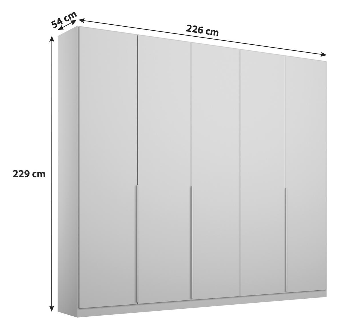 SKRIŇA S OTOČNÝMI DVERAMI ALABAMA - svetlosivá/hliníková, Modern, kompozitné drevo (226/229/54cm)