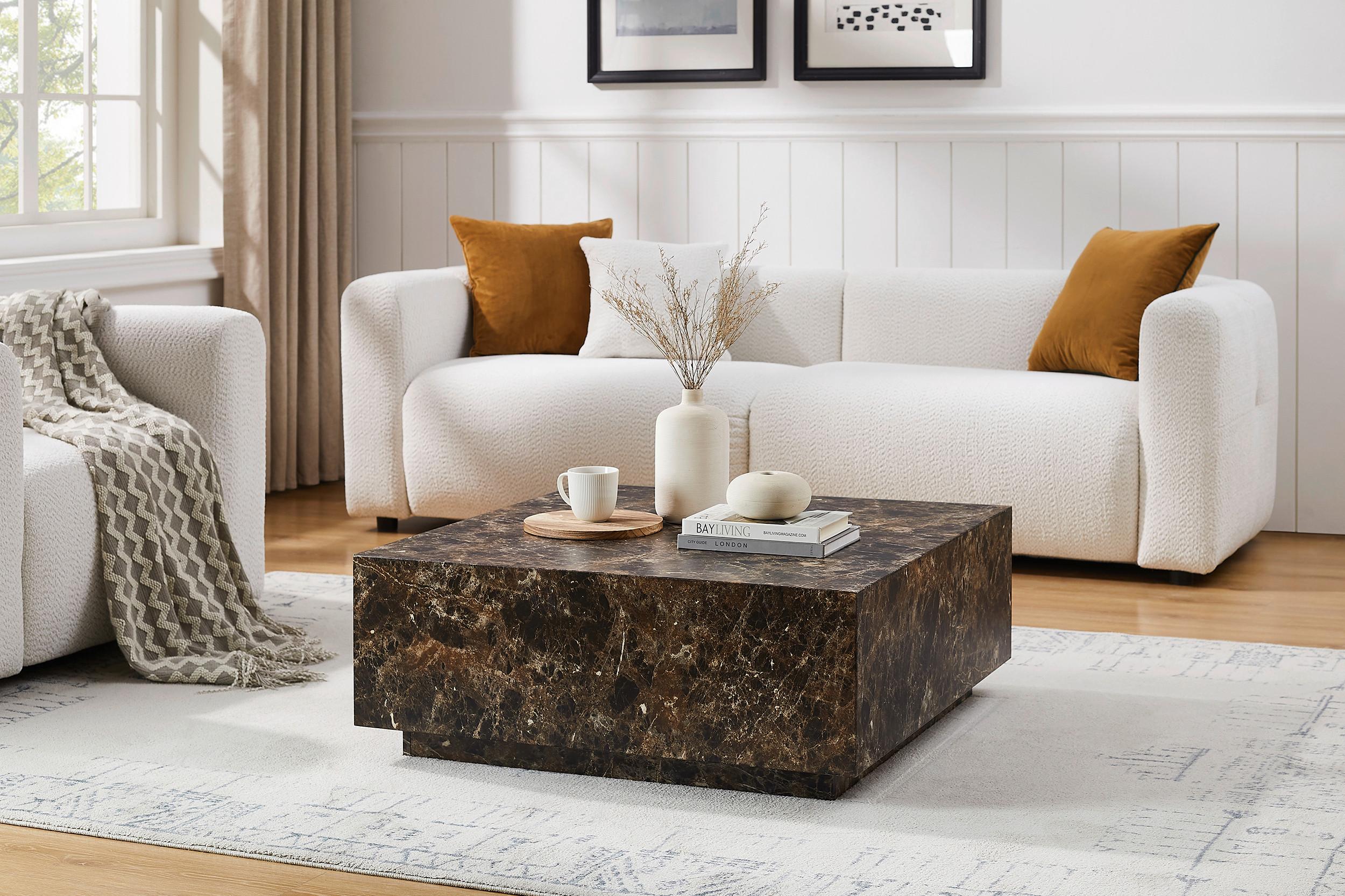 Couchtisch Braun B: 90 Cm - Braun, Design, Holzwerkstoff (90/90/35cm) - Livetastic