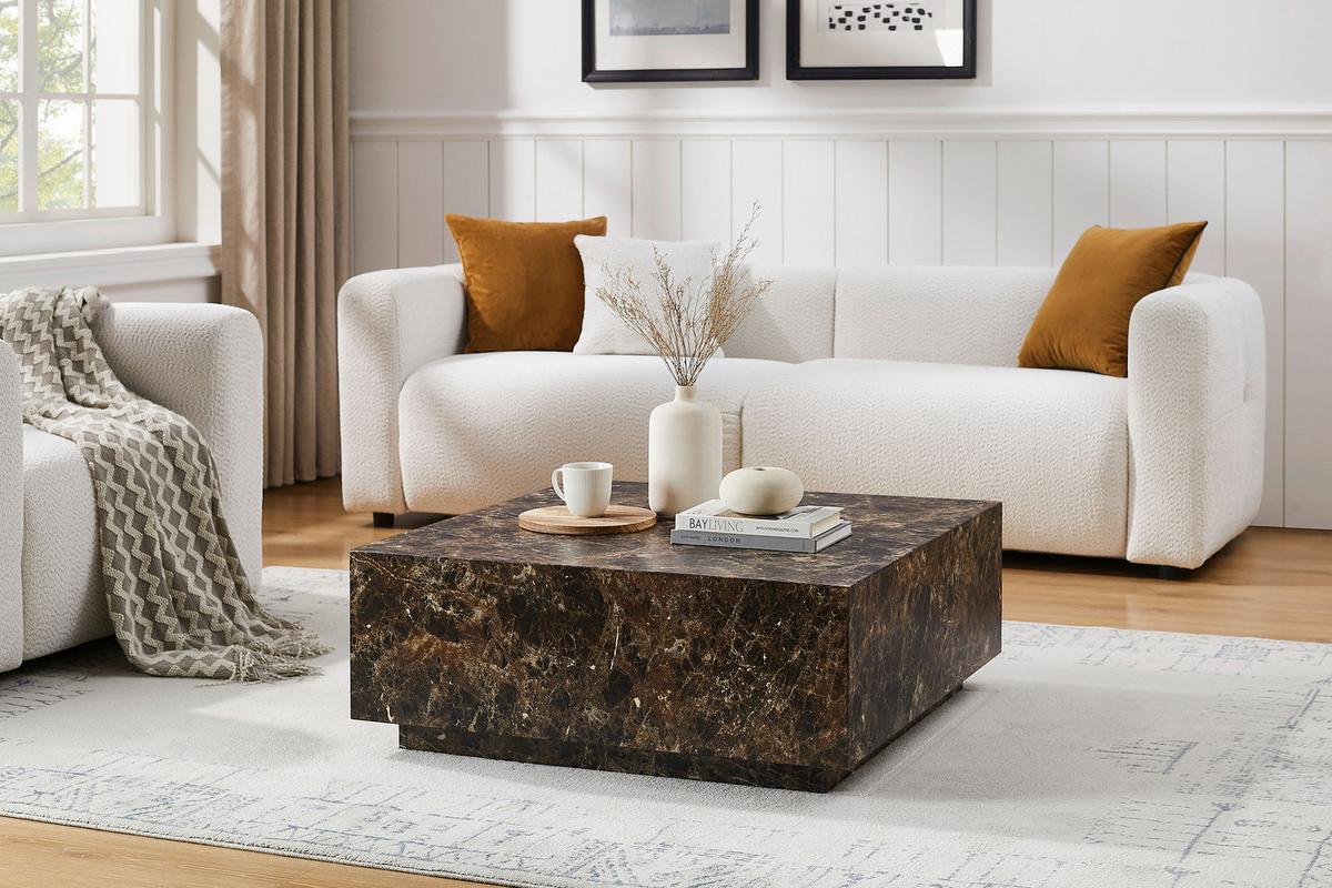 Couchtisch Braun B: 90 Cm - Braun, Design, Holzwerkstoff (90/90/35cm) - Livetastic