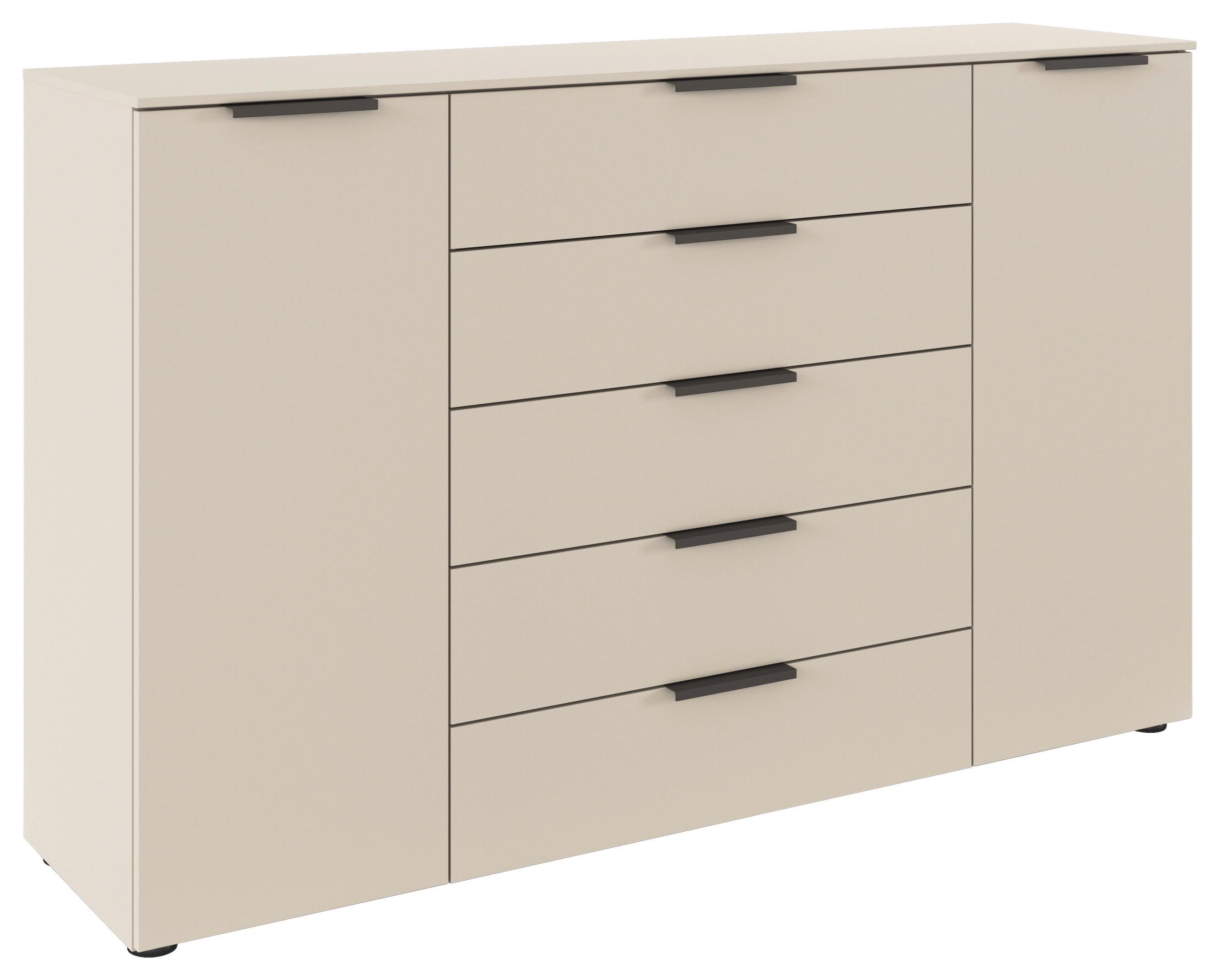 Kommode Flipp Champagner B: 160 cm - Champagner/Schwarz, MODERN, Holzwerkstoff (160/100/42cm) - Rauch Möbel