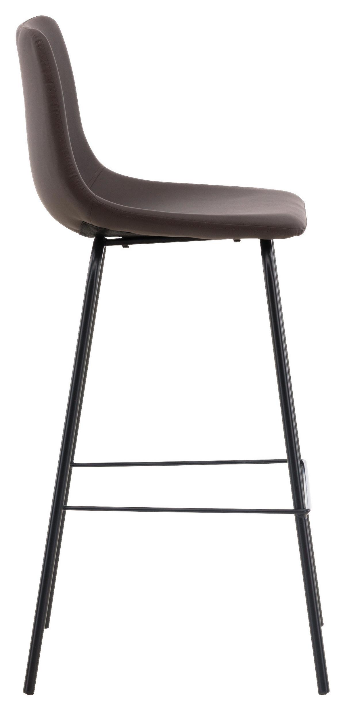 Barhocker-set Alexi - Dunkelbraun/Schwarz, Design, Textil/Metall (47/103/48cm) - Livetastic