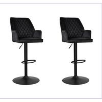 Barhocker-Set Donny Schwarz B: 54 cm - Schwarz, MODERN, Textil/Metall (54/100/58cm) - MID.YOU