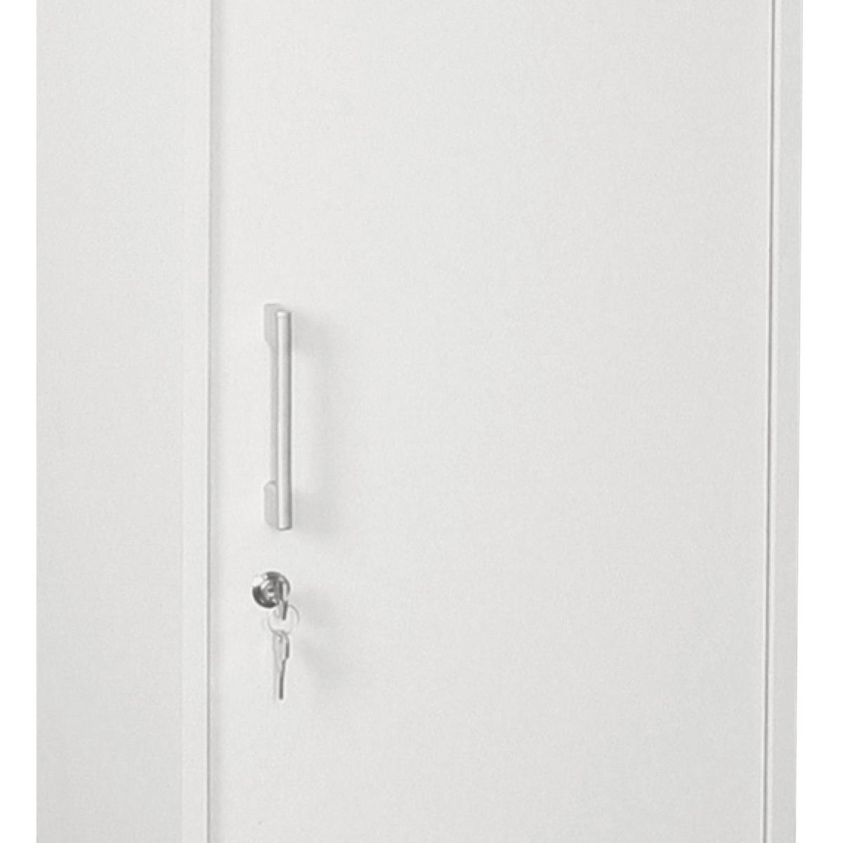 Aktenschrank versperrbar Serie 200 Weiß B 39,3 cm - Weiß, Basics, Holzwerkstoff (39,3/110,9/34,5cm) - MID.YOU