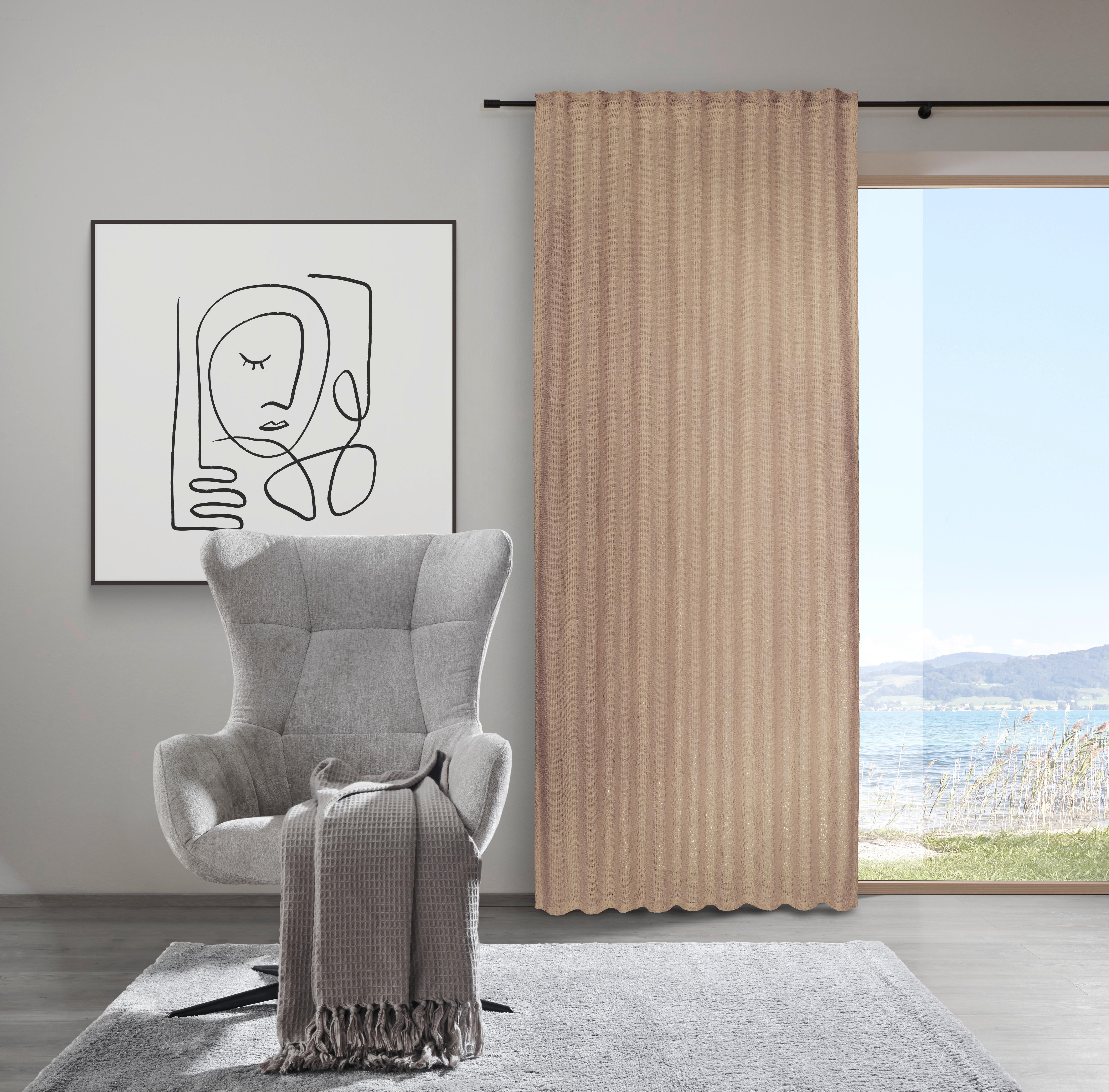 Hotový závěs Jonna, 135/245cm, šedohnědá - šedohnědá, Lifestyle, textil (135/245cm) - Premium Living