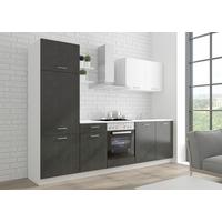 Küchenzeile Promo Ohne Geräte 270 Cm Weiß/graphitfarben - Graphitfarben/Weiß, Design, Holzwerkstoff (270cm) - P & B