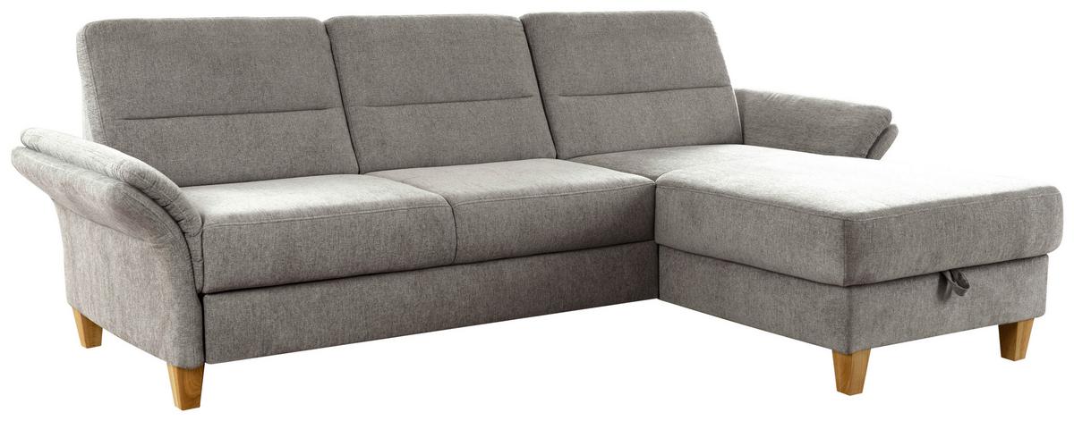 Ecksofa Westerland graubraun Rücken echt, 252x162 cm - Eichefarben/Graubraun, KONVENTIONELL, Textil (252/162cm) - Sit & More