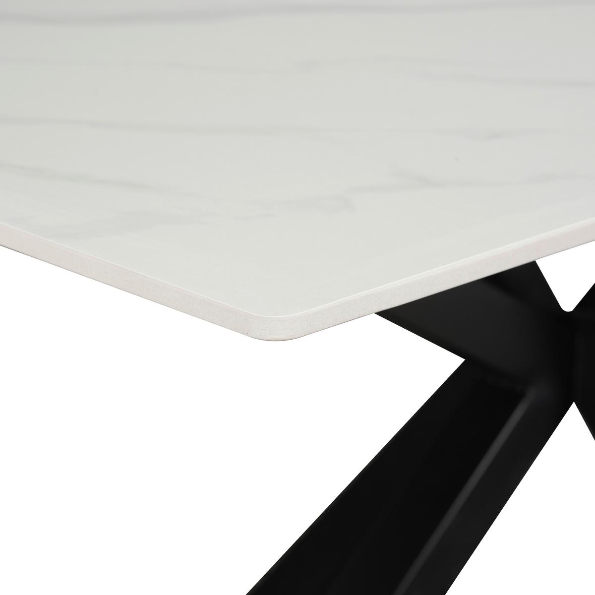Esstisch Romana 160x76x90 cm Schwarz/Weiß - Schwarz/Weiß, MODERN, Keramik/Metall (160/90/76cm) - MID.YOU