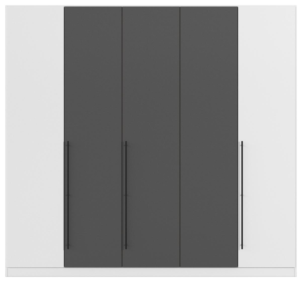 Kleiderschrank Safari B: 226 cm - Weiß/Grau, KONVENTIONELL, Holzwerkstoff (226/210/54cm)