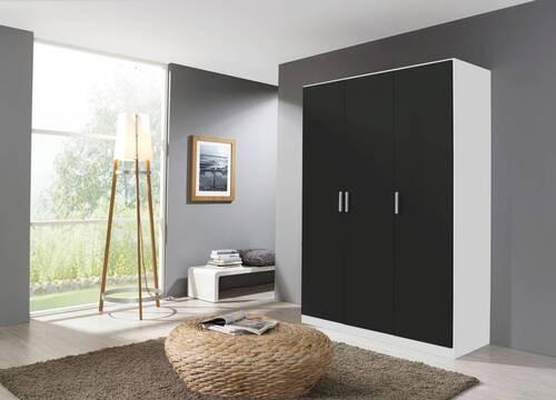 Drehtürenschrank 136 cm Berlin Weiß/Grau - Weiß/Grau, MODERN, Holzwerkstoff (136/210/54cm) - Rauch Möbel