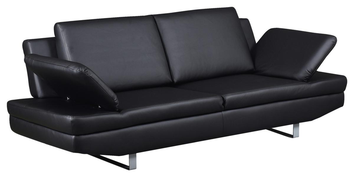 3-Sitzer-Sofa Jovanna, Schwarz B: 218 cm - Schwarz/Grau, Design, Textil (218/78/88cm) - MID.YOU