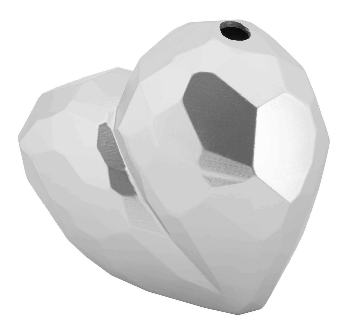 Vase Heart Silver Silberfarben B: 19 cm - Silberfarben, Basics, Kunststoff (19/18/9cm)