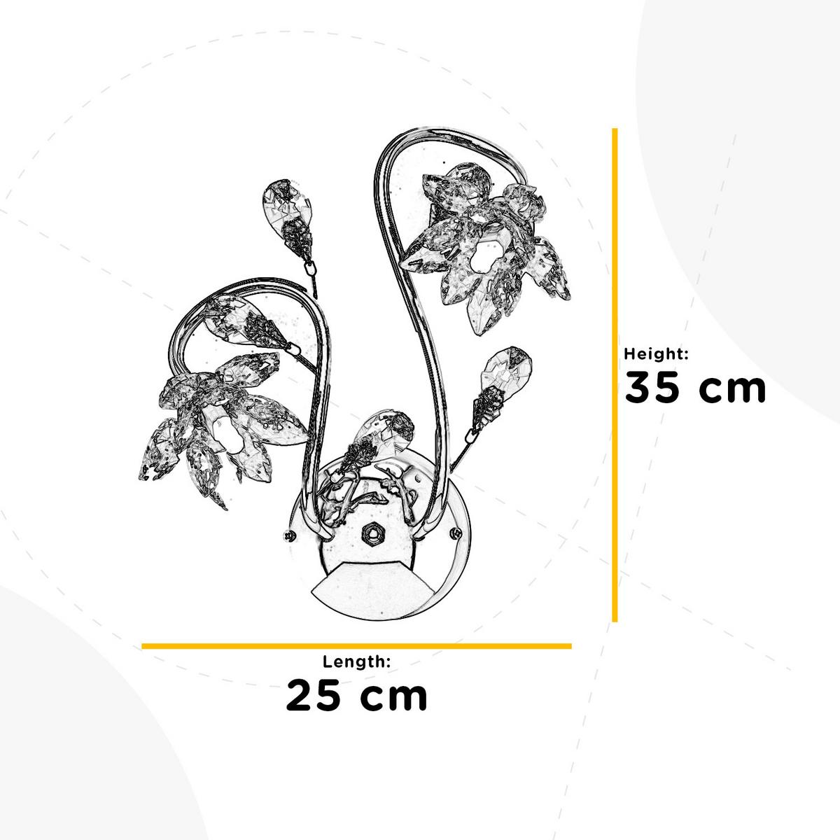 Wandleuchte 4773/Ap2 - Chromfarben, KONVENTIONELL, Glas/Metall (25/35cm)