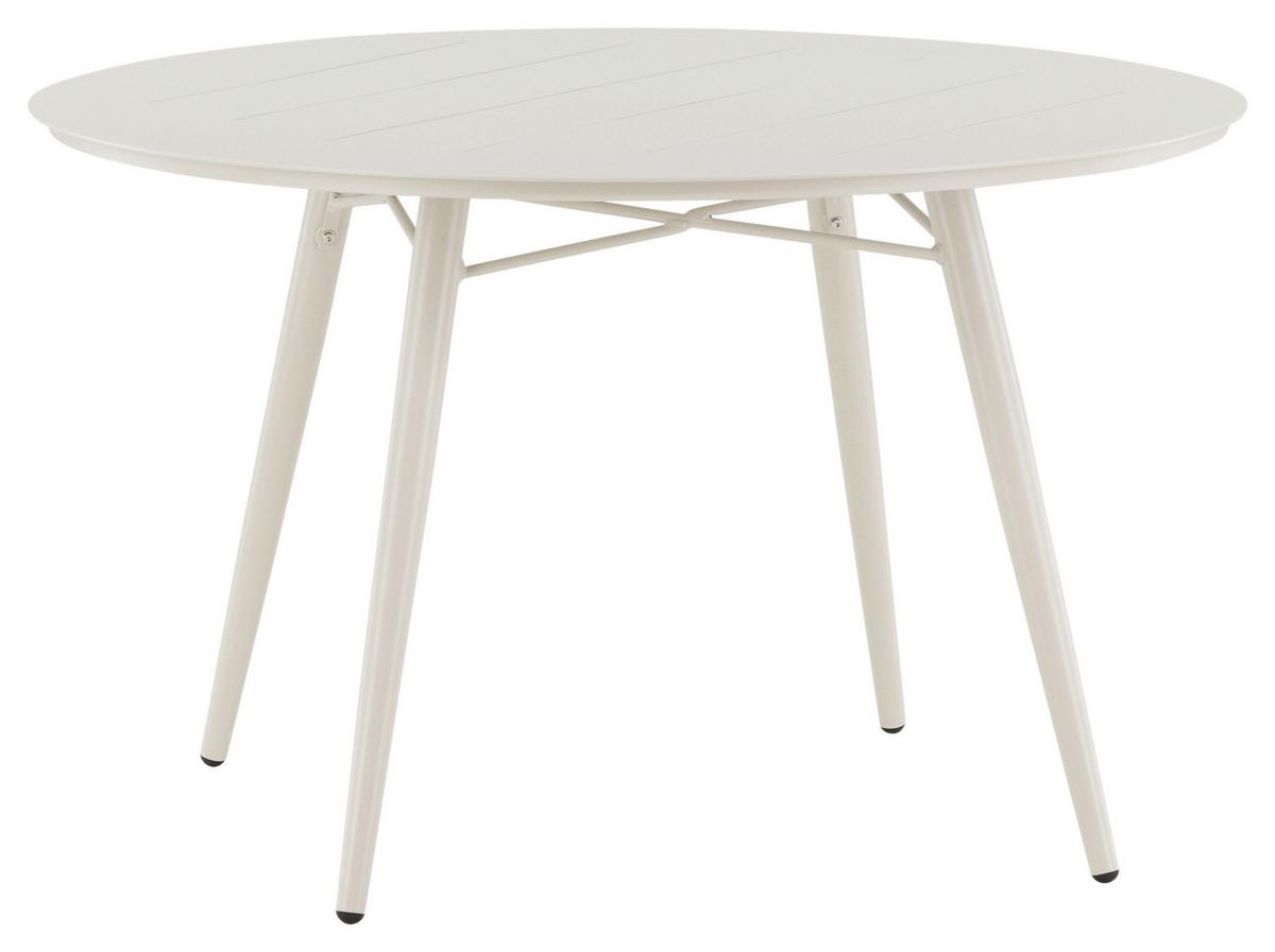 Gartentisch Lina Metall L 120 cm - Beige, KONVENTIONELL, Metall (120/120/75cm) - Gardenson