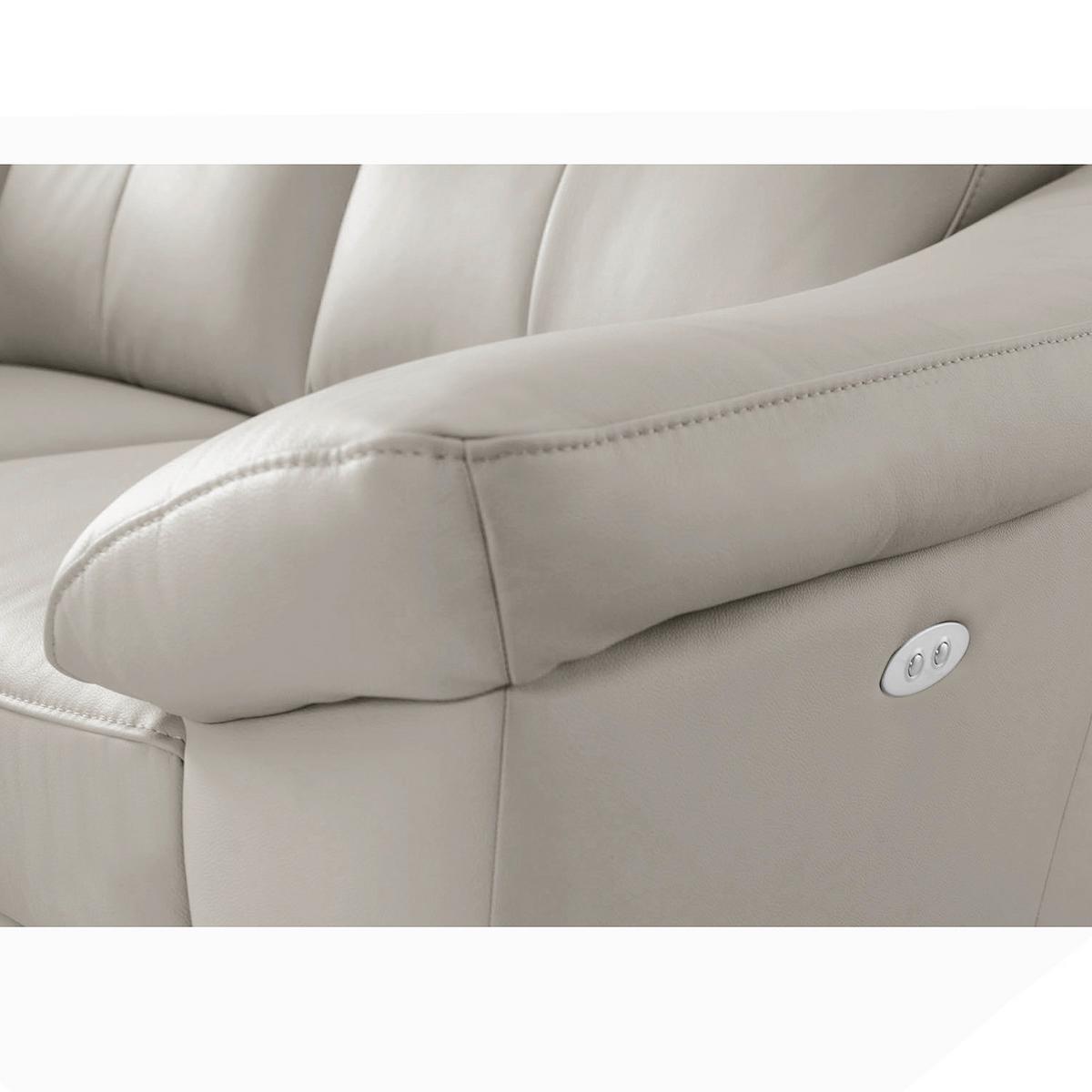 Ecksofa Luna Teilleder Platinfarben 194x242 - Platinfarben/Chromfarben, Design, Leder/Textil (194/242cm) - Livetastic