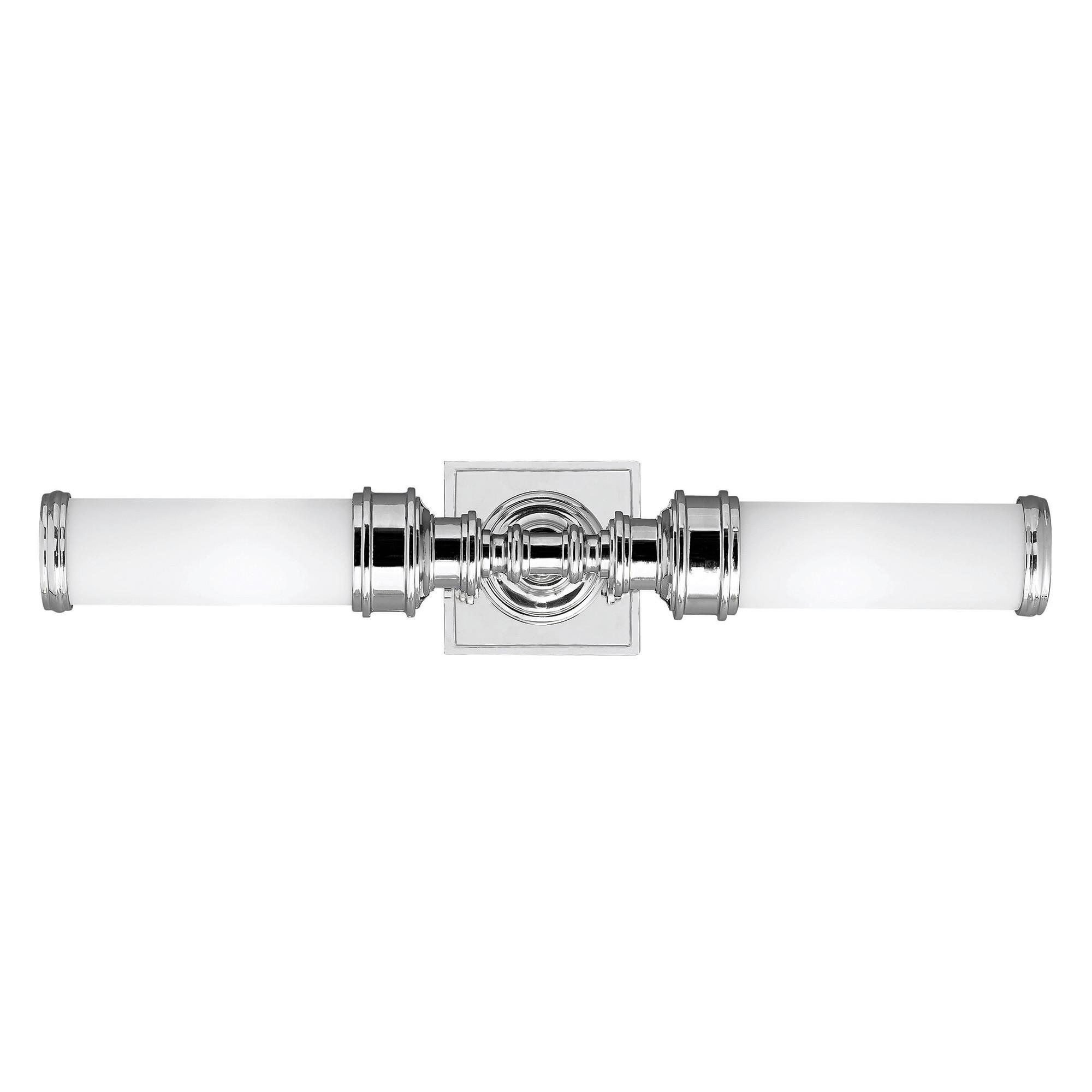 Bad-Wandleuchte IP44 2-Flammig Chromfarben - Chromfarben, Design, Glas/Metall (55,9/12,7/12.7cm) - Elstead Lighting