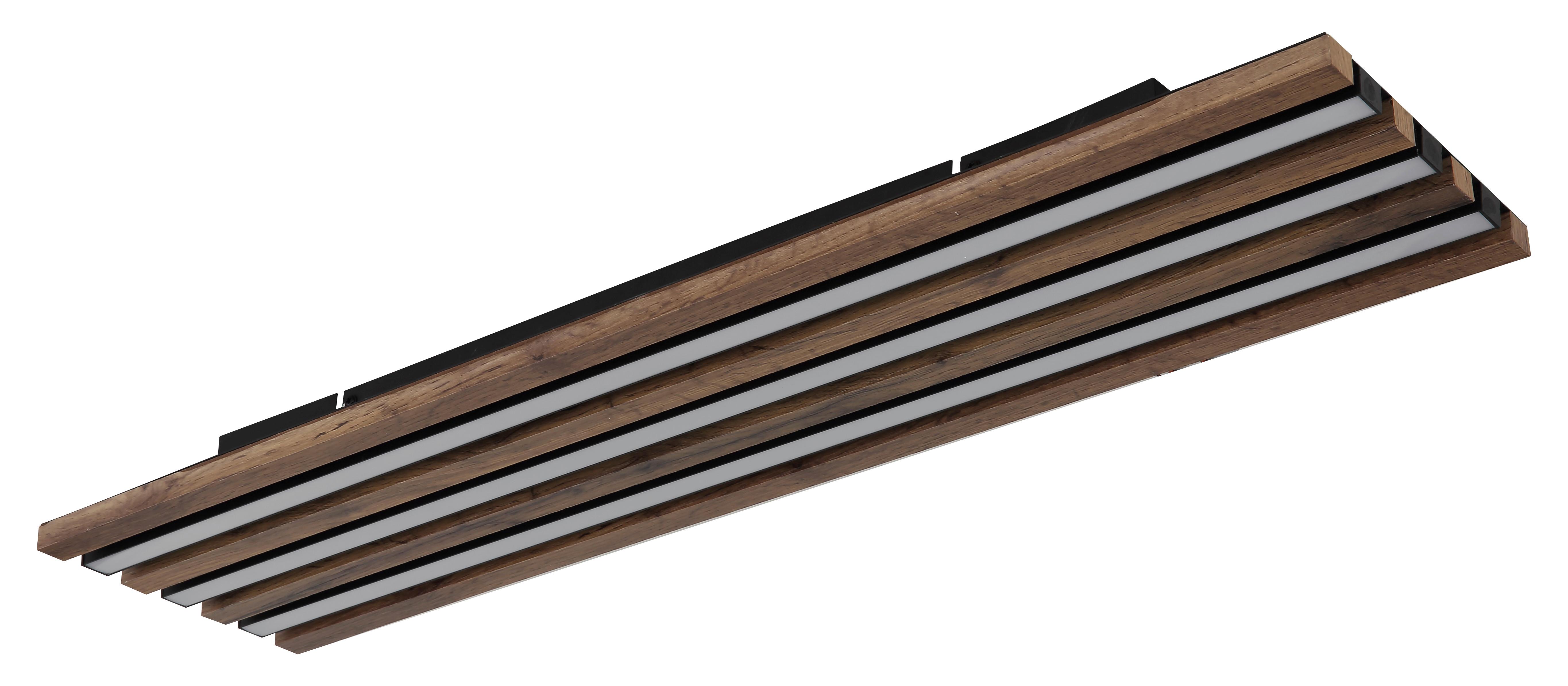 Led Mennyezeti Lámpa 67347d4 Hayden - sötétbarna/fekete, Natur, műanyag/faalapú anyag (80/20/5cm) - Globo