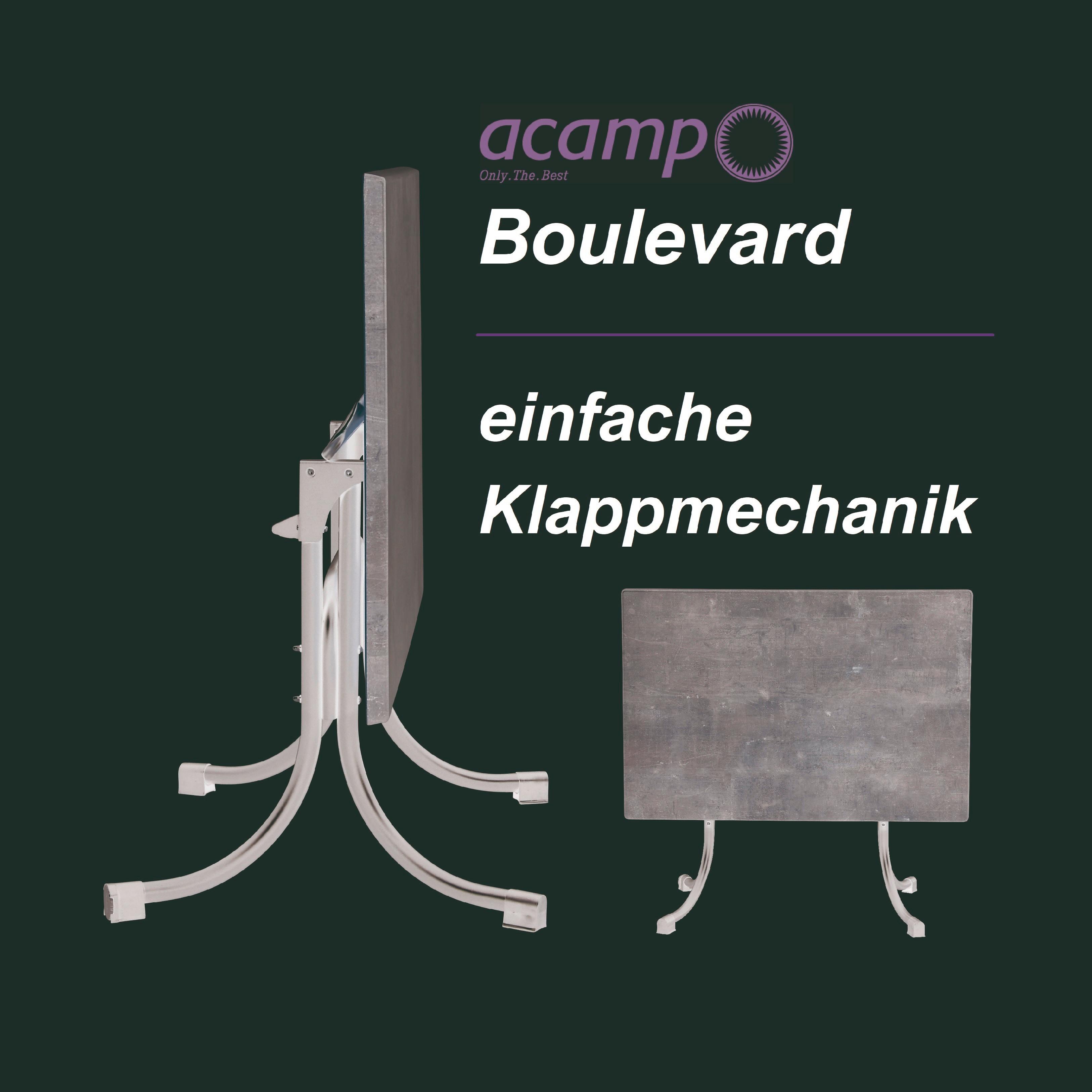 Gartenklapptisch 56608 Acamp Boulevard Tisch - Anthrazit/Silberfarben, Basics, Holzwerkstoff/Metall (110/70/72cm)
