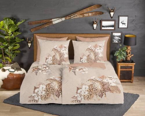 Wendebettwäsche Chevy Braun Taupe Beige 135x200 cm - Taupe/Beige, Natur, Textil (135/200cm)
