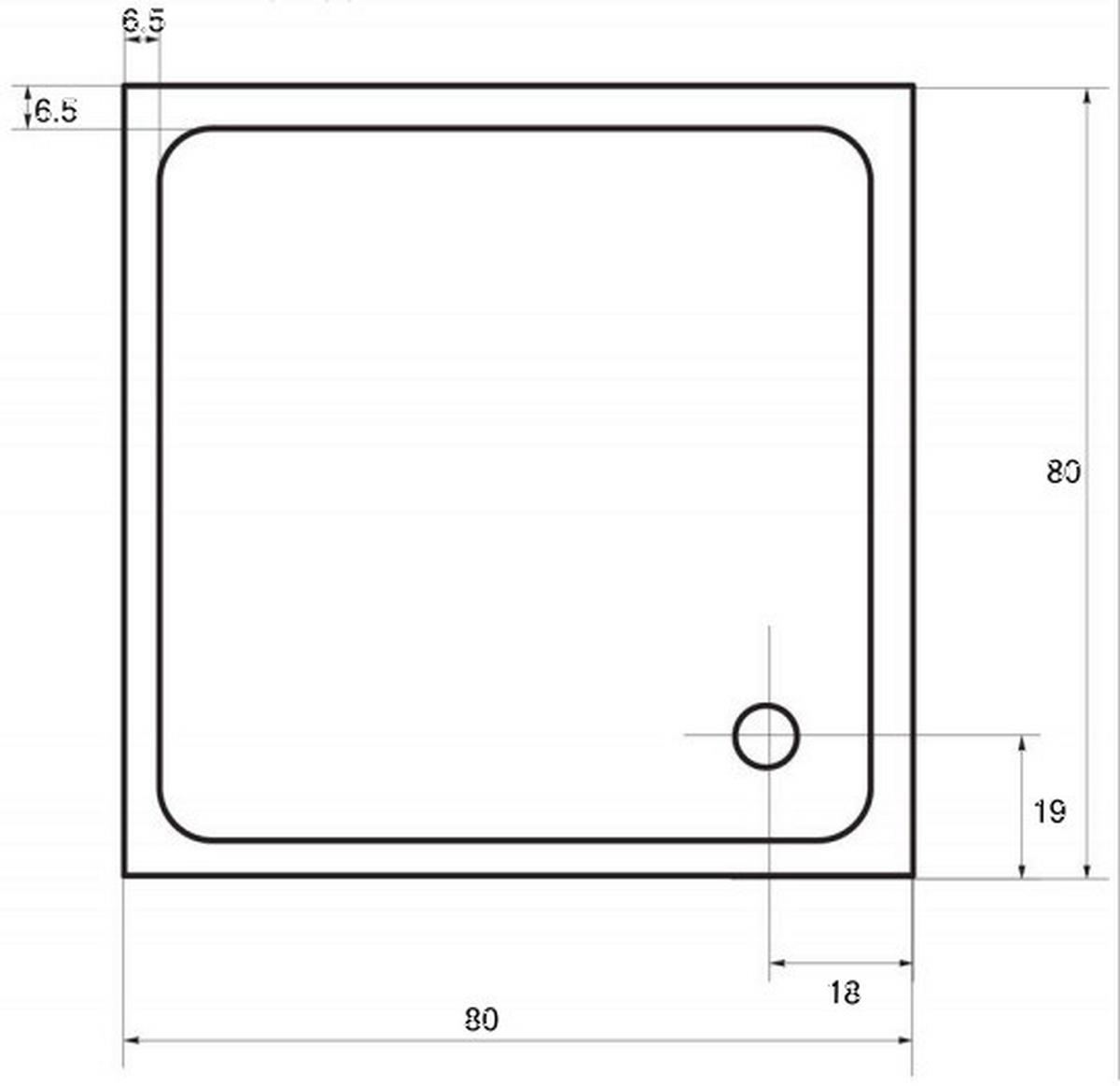Duschtasse G80 Venus - Weiß, KONVENTIONELL, Kunststoff (80/5,5/80cm) - Sanotechnik