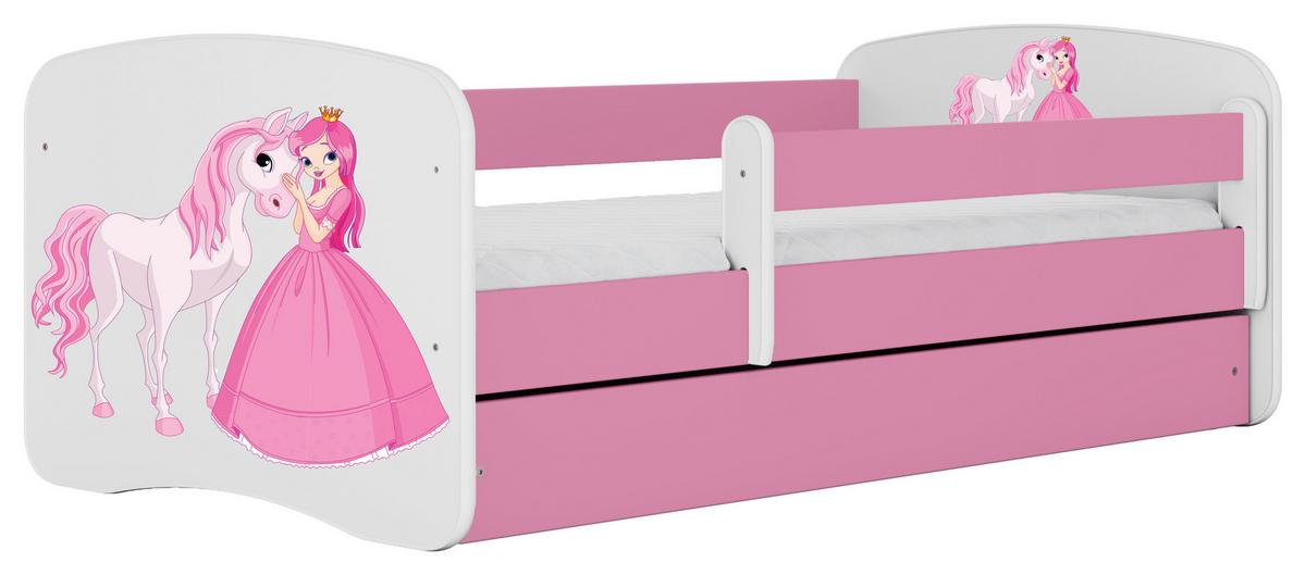 Kinder-/Juniorbett Babydreams inkl. Matratze 80x160 - Pink/Birkefarben, MODERN, Holz/Holzwerkstoff (80/160cm) - MID.YOU