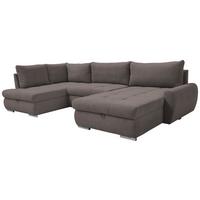 Ecksofa Canion - Chromfarben/Graubraun, Design, Textil (173/322/174cm) - Livetastic