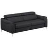 Schlafsofa Pafos Schwarz Lederlook, Rindsleder B: 203cm - Schwarz, Design, Leder/Textil (203/77-98/103cm) - MID.YOU