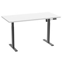 Schreibtisch E-Lona Weiß L: 140 cm - Schwarz/Weiß, Design, Holzwerkstoff/Metall (140/50/71cm) - MID.YOU