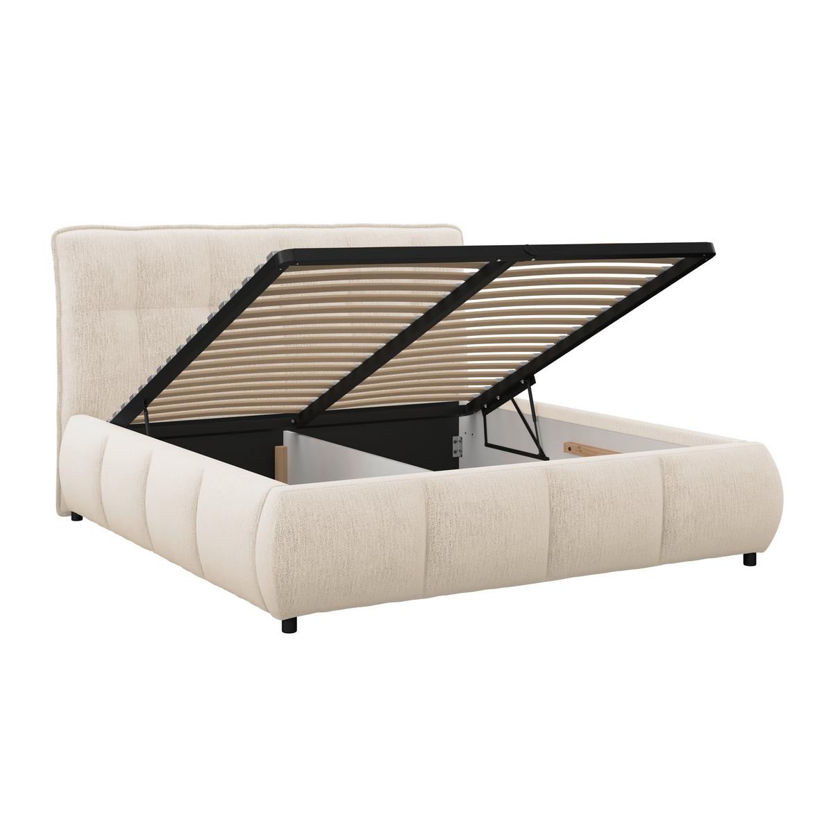 Polsterbett Limo Beige 140x200 cm - Beige/Schwarz, KONVENTIONELL, Holz/Holzwerkstoff (140/200cm) - James Wood