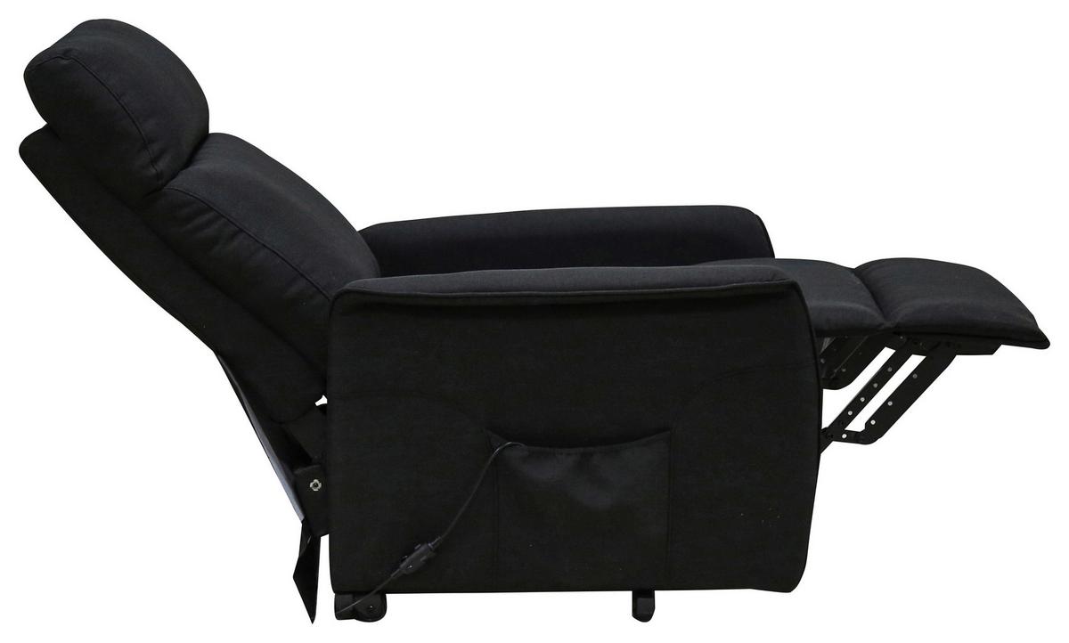 Fernsehsessel Elektrisch Graham Stoffbezug Anthrazit - Anthrazit/Schwarz, KONVENTIONELL, Textil/Metall (66/80-97/90-159,5cm) - Luca Bessoni