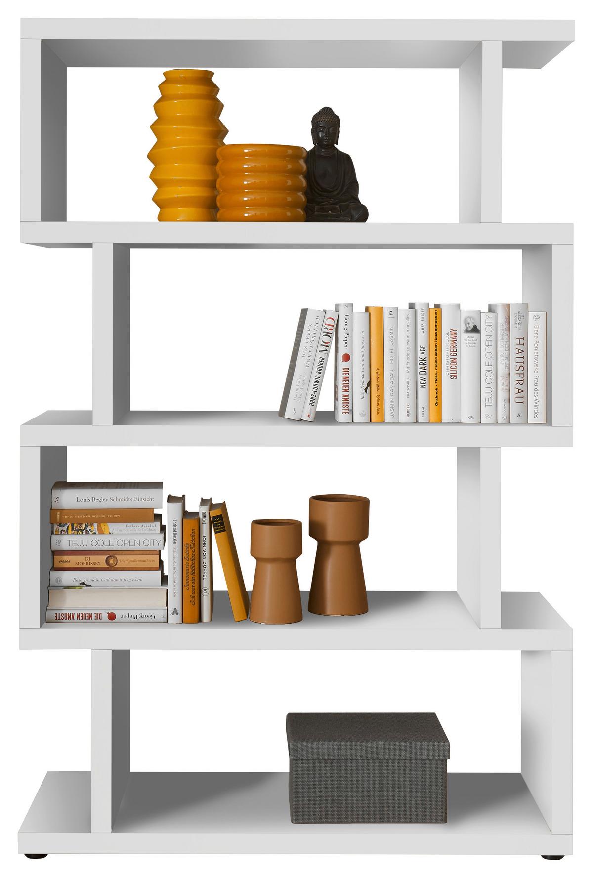 Wandregal Bc 3105 B: 100 cm Weiß - Schwarz/Weiß, Basics, Holzwerkstoff (100/152/38cm) - Livetastic