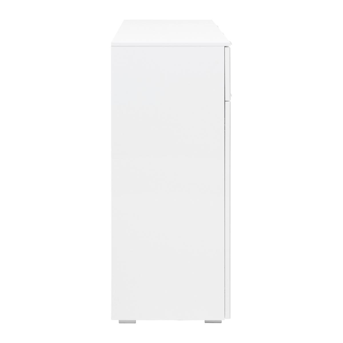 Komoda FIFTY - biela/chrómová, Konventionell, kov/kompozitné drevo (120/100/42cm) - Premium Living