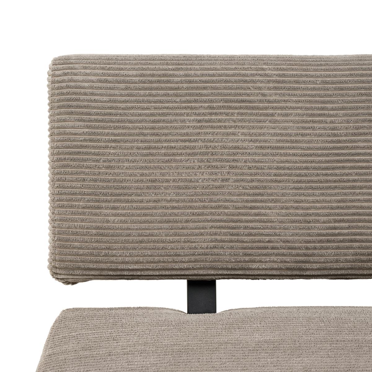 Eckbank Chios Cord Dunkelgrau, S: 190x150cm - Schwarz/Grau, KONVENTIONELL, Textil/Metall (190/150cm) - MID.YOU