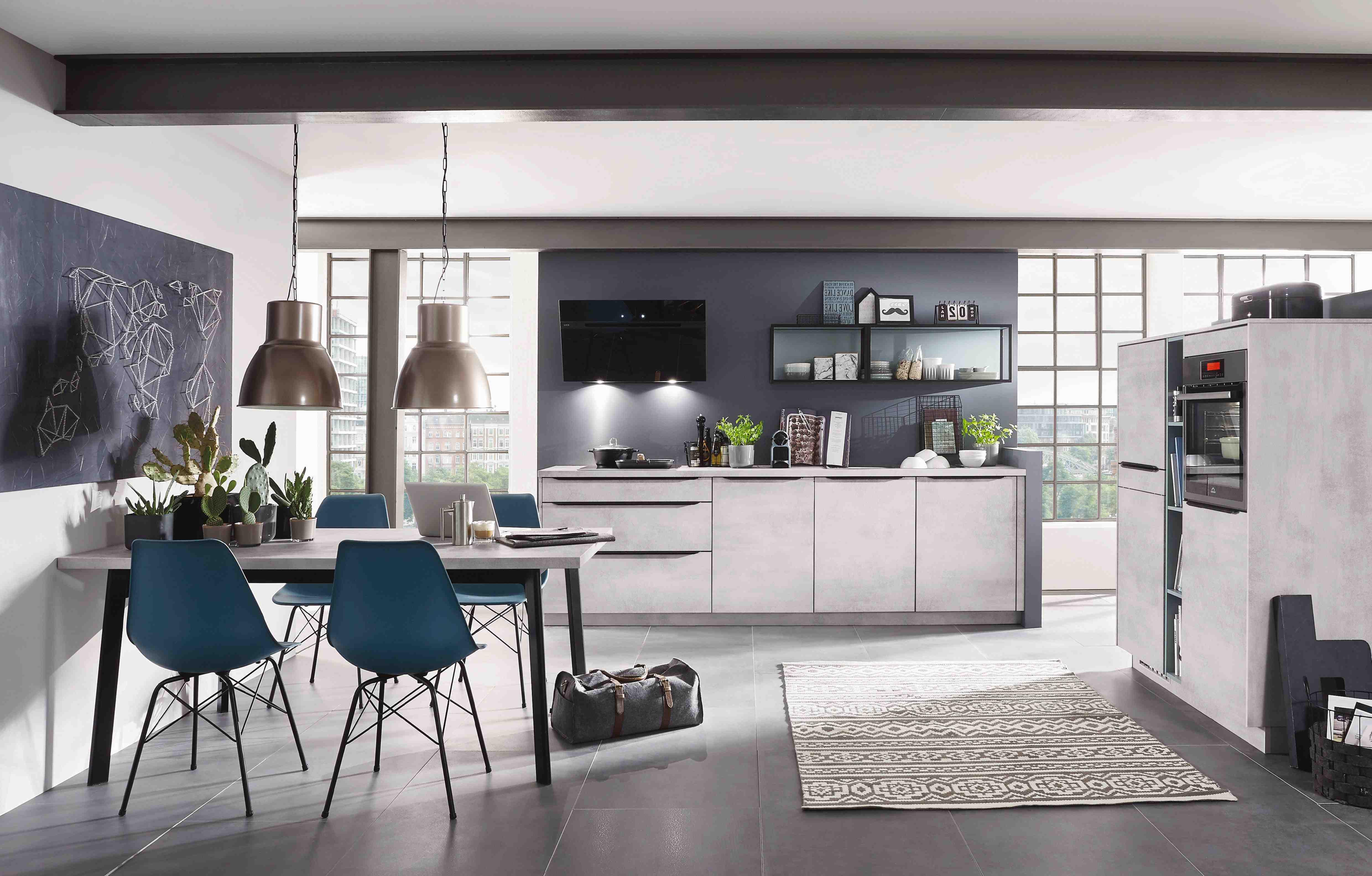 Einbauküche Weißbeton Nb. Planbar In Weißbeton Nb. - Weiß, MODERN, Holzwerkstoff - Vertico