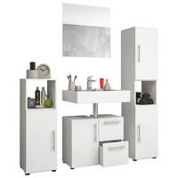 Badmöbel-set 4-Tlg. Flandu B: 123 Cm Weiß - Weiß, KONVENTIONELL, Holzwerkstoff (120cm) - MID.YOU