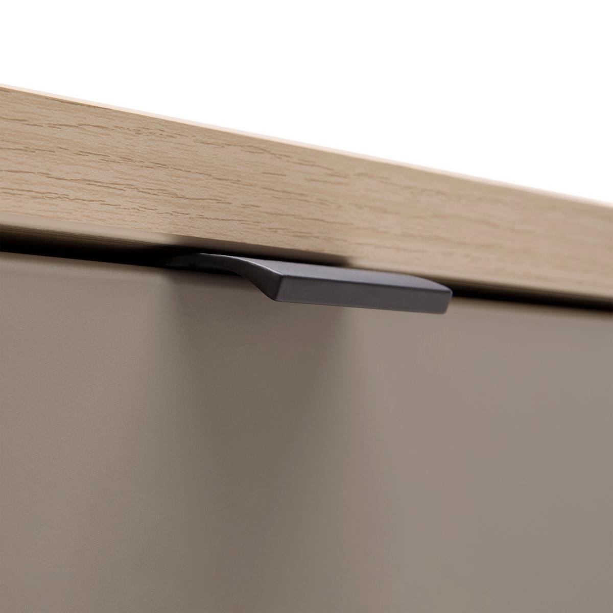 Závěsná skřiňka PISA Taupe/dekor dub - barvy dubu/černá, Moderní, kov/kompozitní dřevo (133/43/38cm) - Mömax