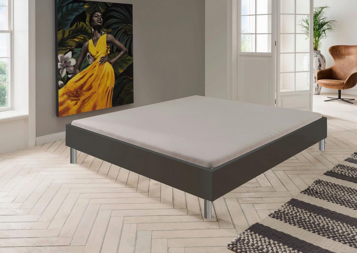 posteľ LEVEL BEDS A,BEZ NÔH 180/200 cm, grafitová - grafitová, Modern, kompozitné drevo (180/200cm)