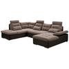 Wohnlandschaft Jakarta U mit Schlaffunktion Braun - Hellbraun/Dunkelbraun, MODERN, Holzwerkstoff/Textil (218/324/170cm) - MID.YOU