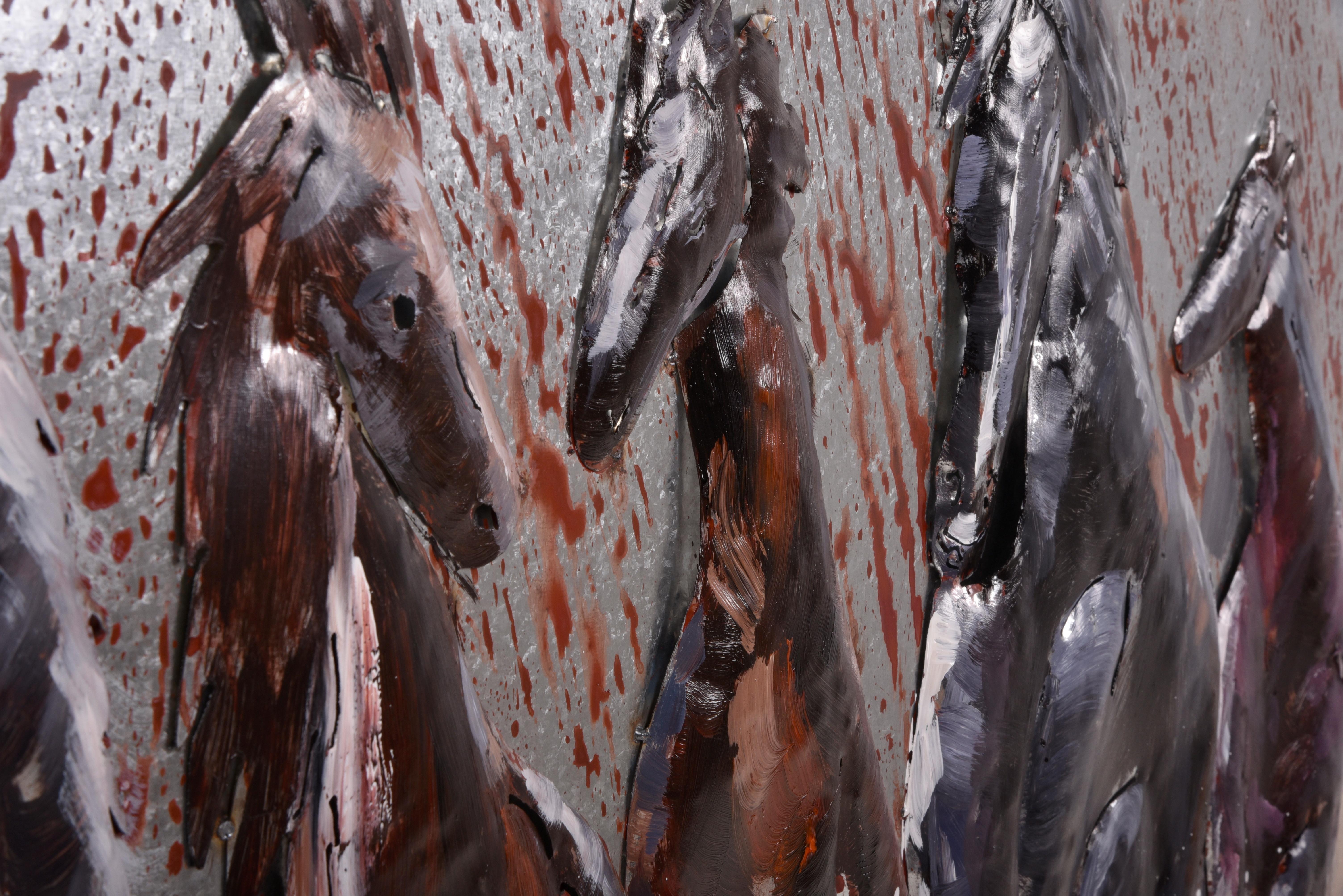 Metallbild Grau B: 80 cm - Grau, Basics, Metall (80/120/5cm)