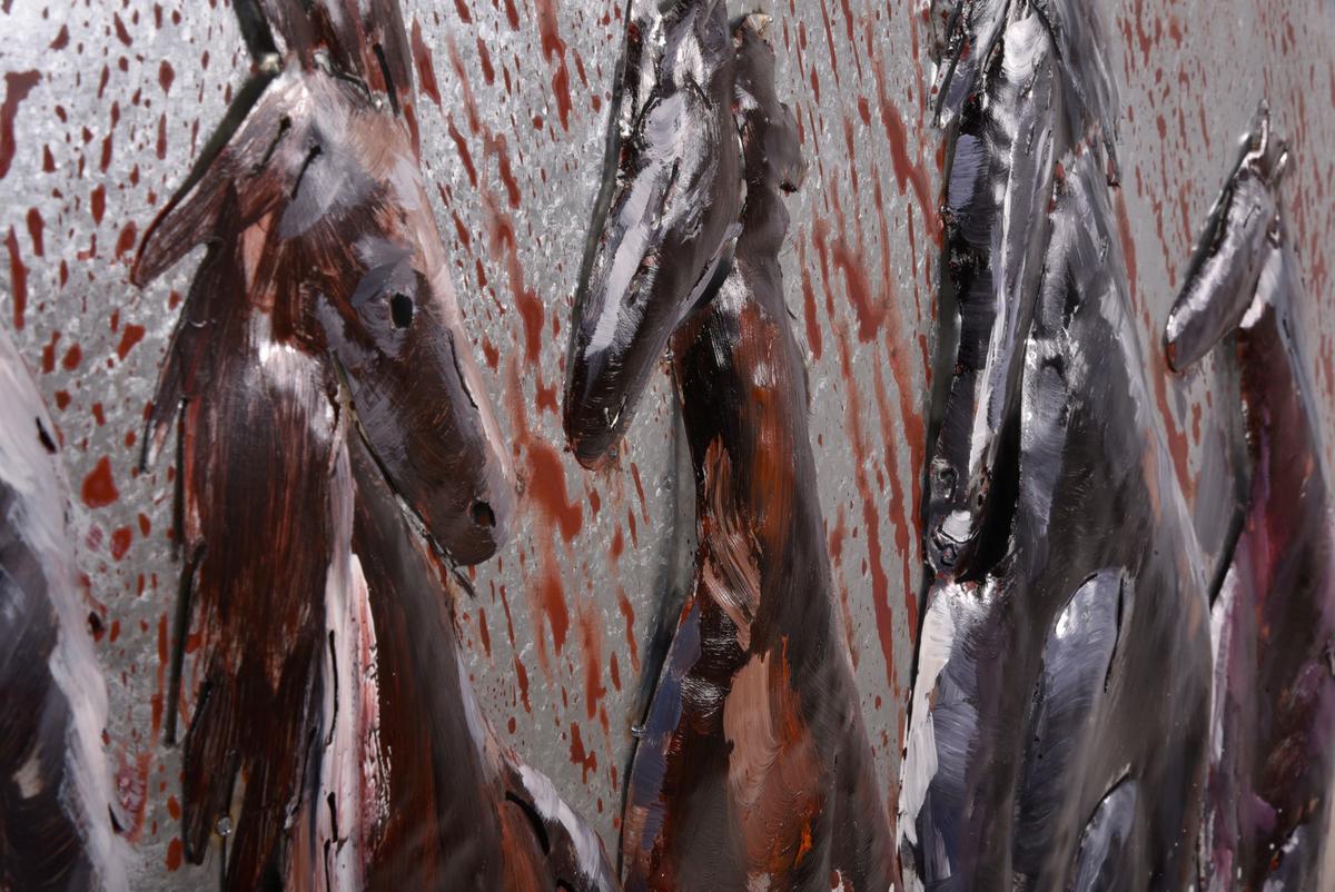 Metallbild Grau B: 80 cm - Grau, Basics, Metall (80/120/5cm)