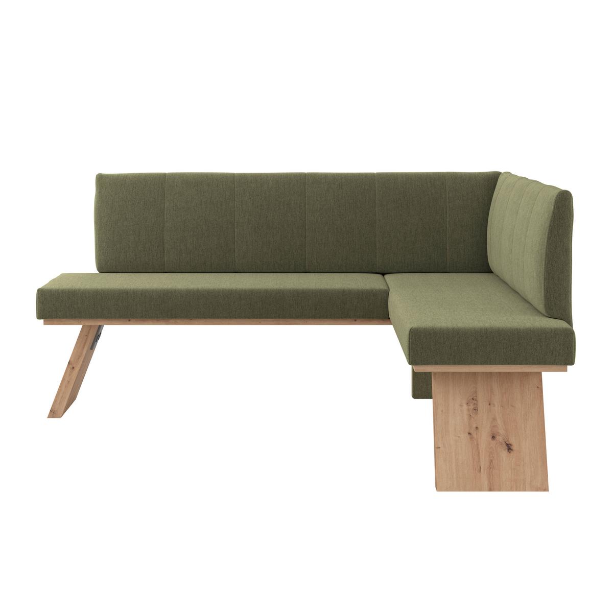 Eckbank Emma Ii - Eichefarben/Grün, KONVENTIONELL, Holzwerkstoff/Textil (185/150cm)
