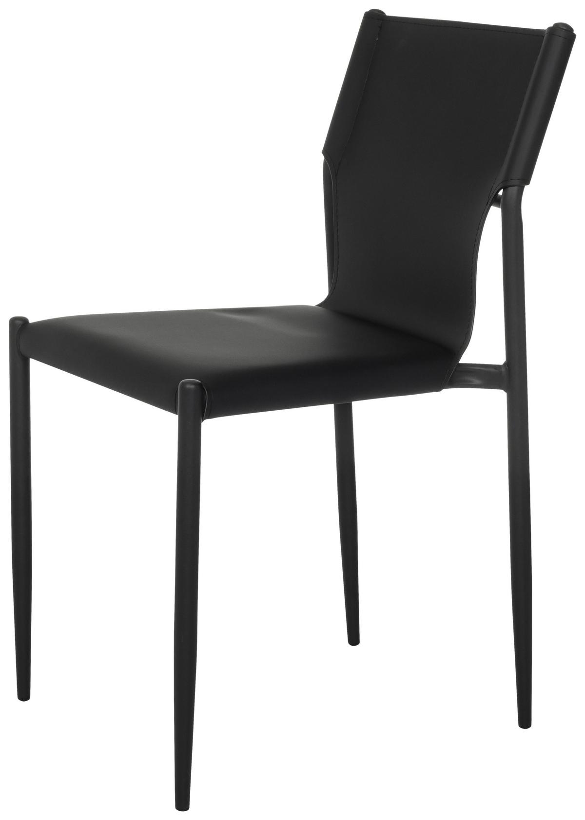 Besucherstuhl Ellon V Schwarz B: 44 cm - Schwarz, MODERN, Leder/Metall (44/82/52cm) - MID.YOU