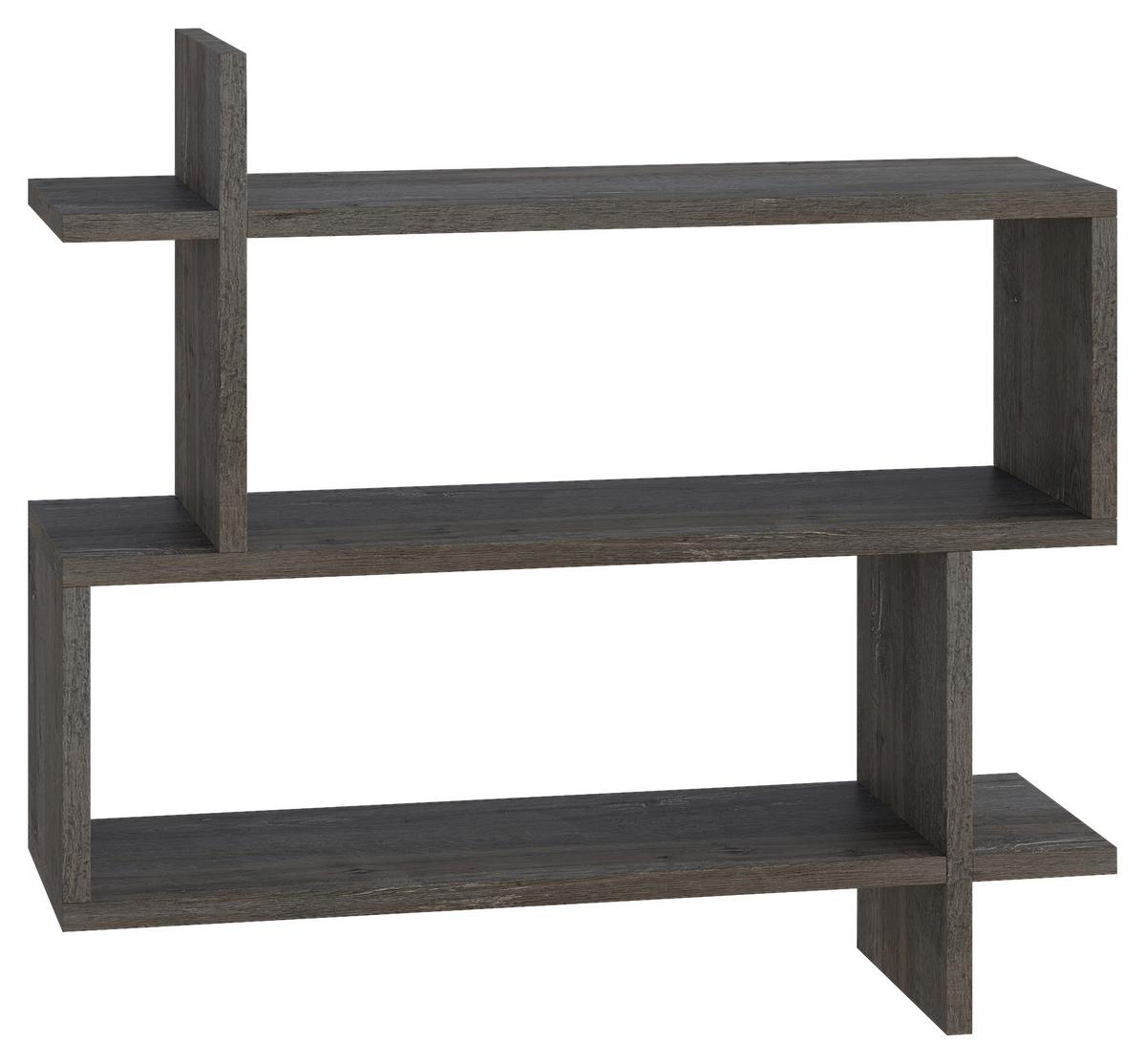 Wandboard Paralel Regal - Dunkelbraun, Design, Holzwerkstoff (70/65/22cm) - Livetastic