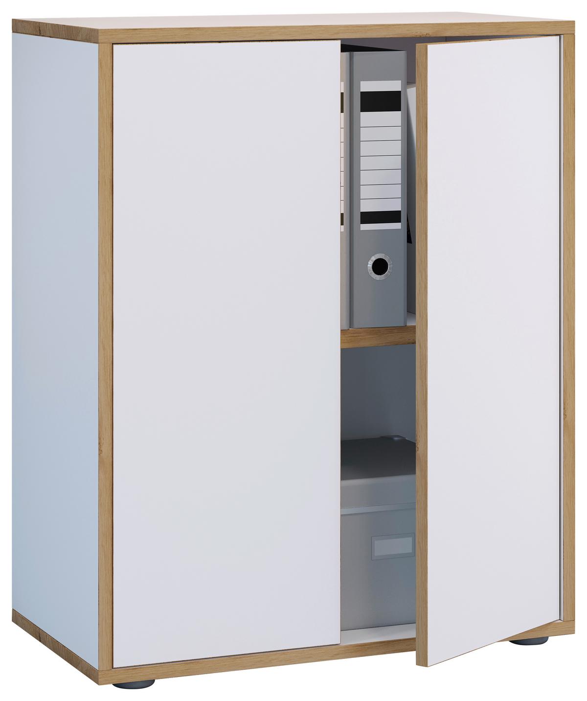 Aktenschrank Salia Weiß, Honigeiche B: 60 cm - Honigeiche/Weiß, Design, Holzwerkstoff (60/74/33cm) - MID.YOU
