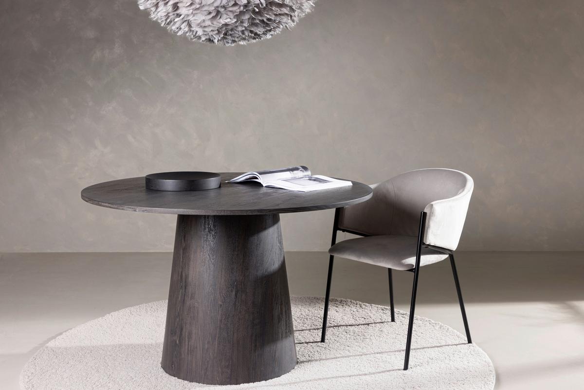 Esstisch Lanzo - Schwarz/Braun, Design, Holz (120/120/75cm) - Livetastic