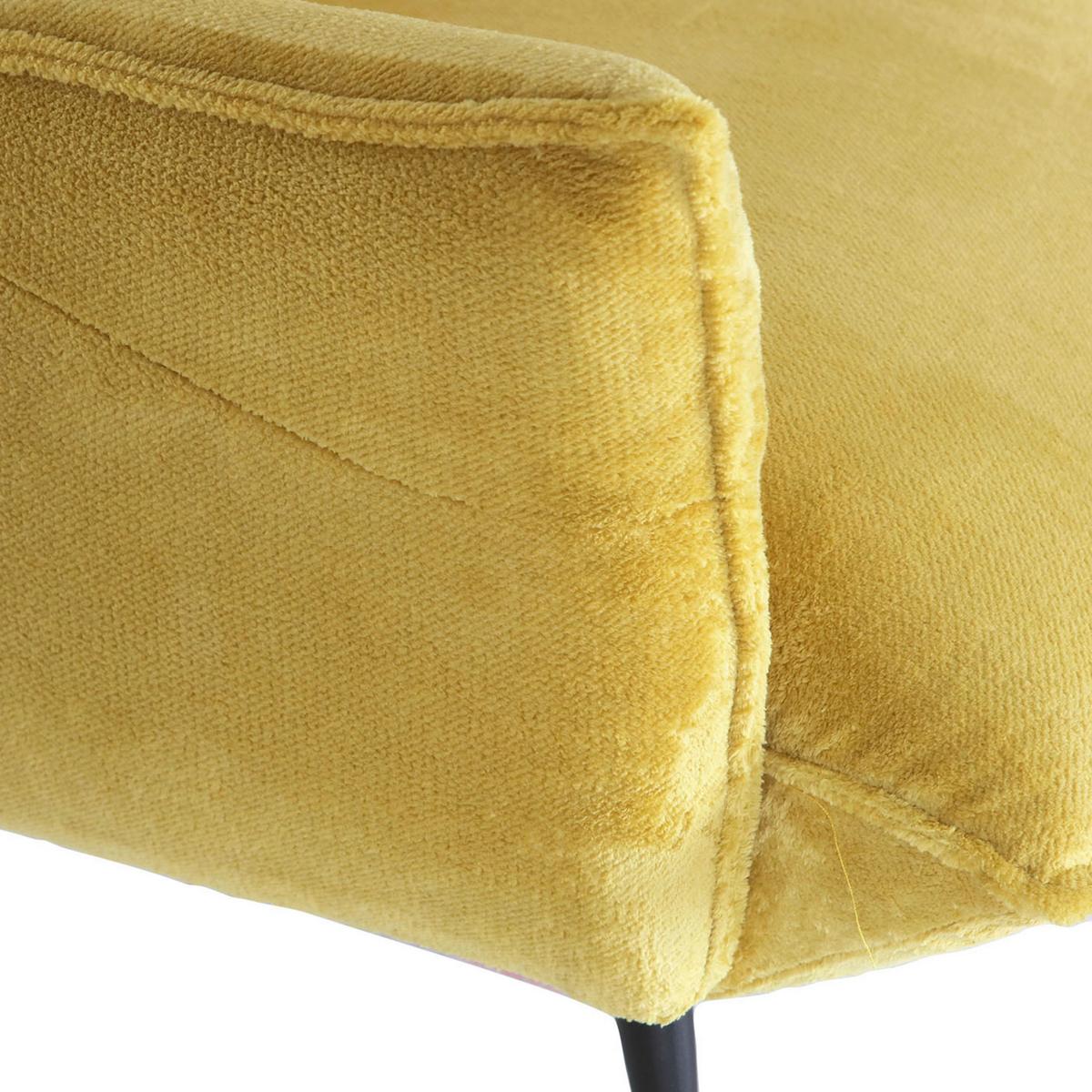 Ohrensessel Lorris - Gelb/Schwarz, KONVENTIONELL, Textil (83/110/92cm) - MID.YOU