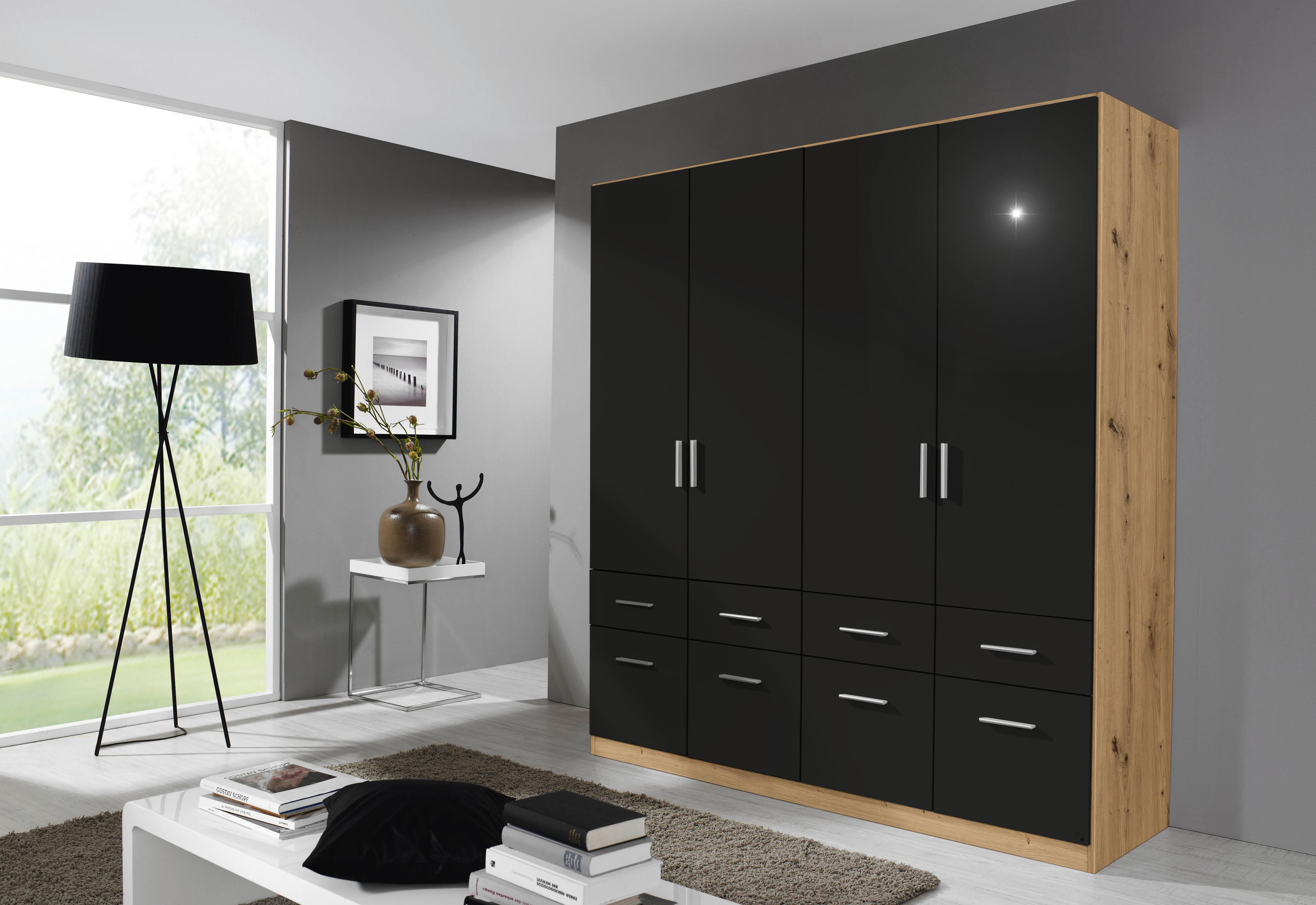Drehtürenschrank Berlin 181 cm Eiche Artisan/Grau - Eiche Artisan/Grau, MODERN, Holzwerkstoff (181/210/54cm) - Rauch Möbel