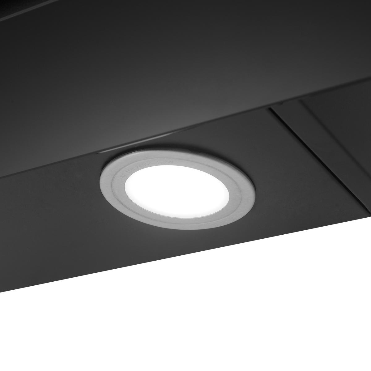 Dunstabzugshaube Svea Schwarz B: 90 Cm, Led - Schwarz, Trend, Glas/Metall (90/73,9-111,9/36cm) - Respekta