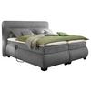 Boxspringbett Mit Topper Verstellbar, 160x200 Evolution - Dunkelgrau/Schwarz, KONVENTIONELL, Textil (160/200cm) - MID.YOU