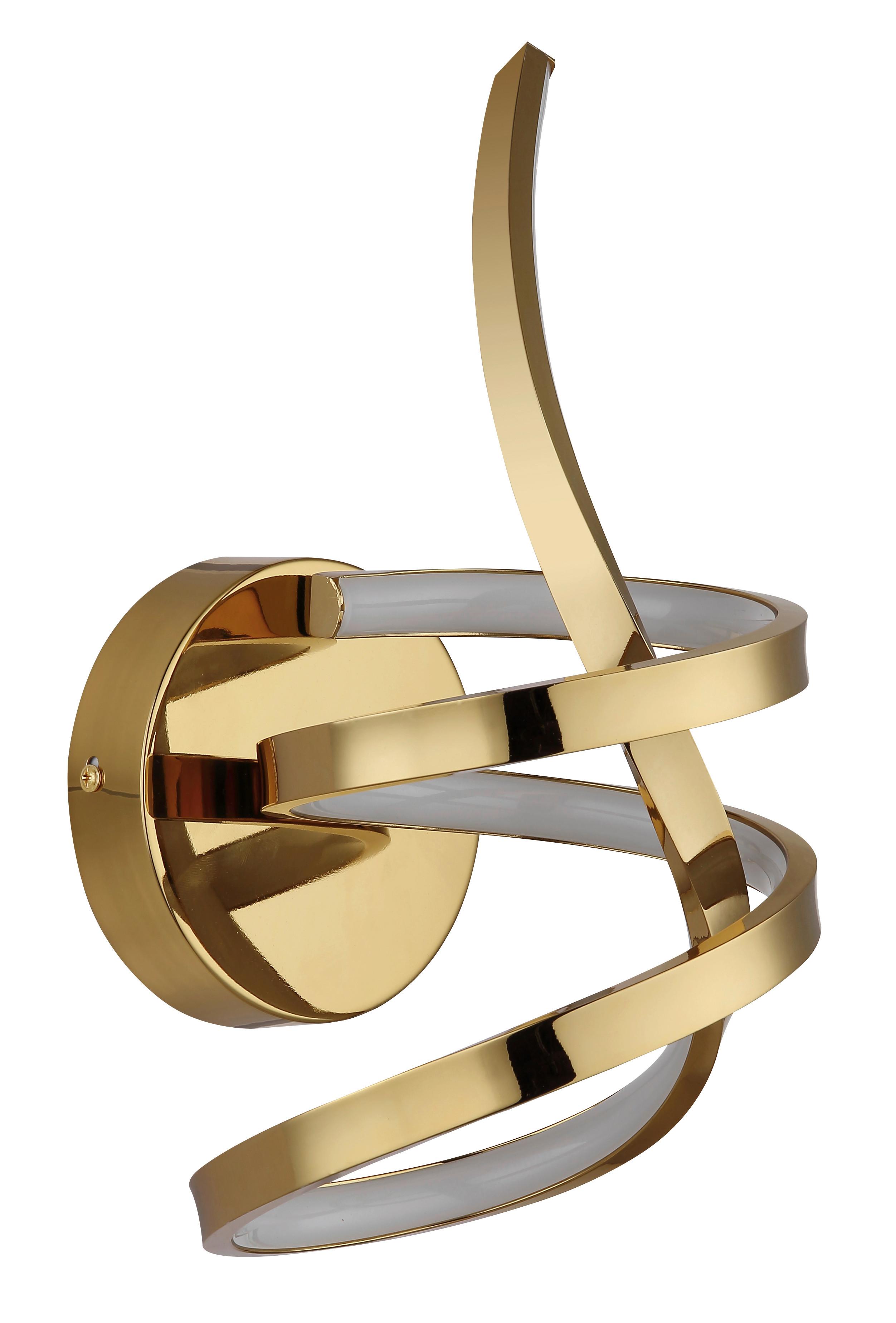 LED-Deckenleuchte Iduna Weiß Goldfarben D: 16 cm - Goldfarben/Weiß, Design, Kunststoff/Metall (16/35cm) - Globo