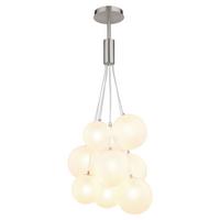 Hängeleuchte 56144-9hn - Nickelfarben, Design, Glas/Metall (45/90cm) - Globo